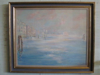 James Bailey, oil on board "Impressionist Scene Venice" signed and dated 1973, 27" x 34"