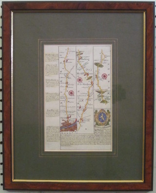 An 18th Century reproduction map "Horsham and Arundel" 8" x  5", double sided