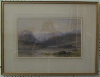 John Steeple, watercolour "Mountain Lake" signed and dated 1872 10" x 17"