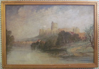 T C Johnson, Watercolour drawing "Windsor Castle From the  Thames" signed to bottom right hand corner 20" x 29"