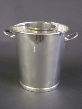 An Aspreys silver plated twin handled ice pail