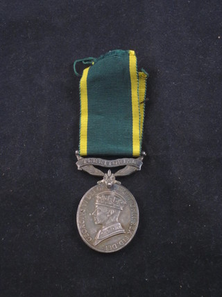 George VI issue territorial efficiency medal to 4745988 Pte. J H  Hagan Royal Pioneer Corps