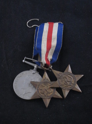 A group of 3 comprising Italy Star, France and Germany Star  and WWII British War medal