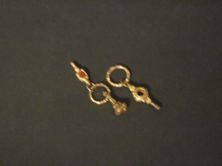 3 Victorian gilt metal watch keys