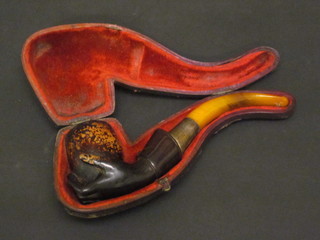A Victorian pipe, the bowl in the form of a cupped hand