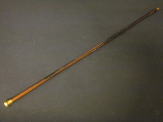 A gilt topped swagger stick marked Captain H F Mackay RMA  Eastley