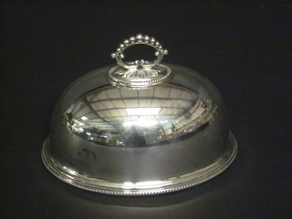 An oval silver plated meat cover 8"