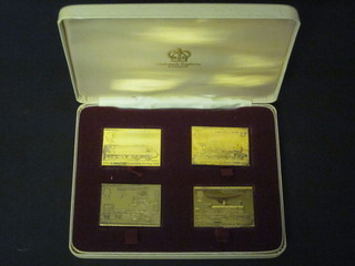 4 silver gilt ingots to commemorate 150 years of passenger  railway, 3 ozs
