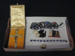 A crucifix together with a small collection of costume jewellery