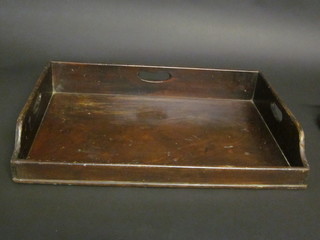 A rectangular mahogany Butler's tray 24"