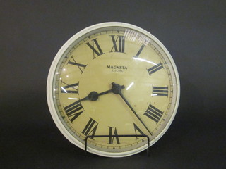 A Magneta electric wall clock with 12" circular painted dial and  Roman numerals