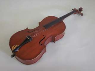 A Cello, labelled Lutherie Francais, complete with a fabric carrying case