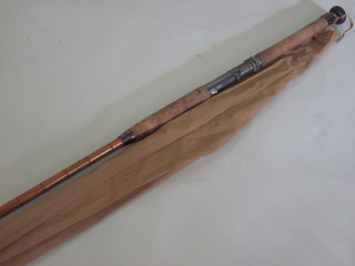A 19th Century mahogany 3 section fishing rod