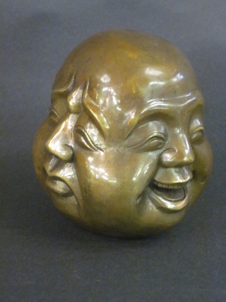 A bronze multi faced Buddha 5"