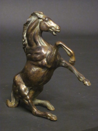 A bronze figure of a rearing horse 8"