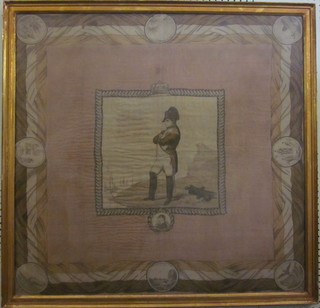 A printed silk panel depicting Napoleon 32" x 33"