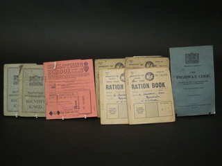 An identity card, 6 ration books and a Highway code
