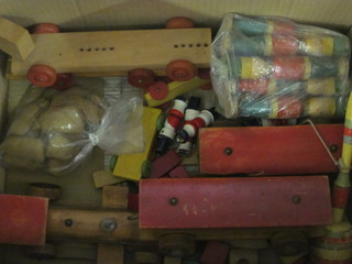 A small collection of wooden toys