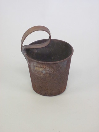 A George VI metal gallon measure with copper handle