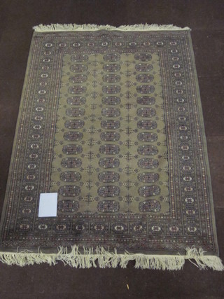 A grey ground Bokhara rug with 39 octagons to the centre 71" x  50"