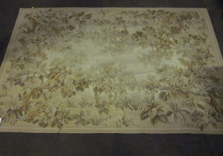 A yellow ground Aubusson rug 107" x 73"