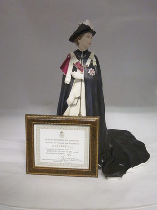 A Royal Worcester Ronald Van Ruyckevelt limited edition figure  of Queen Elizabeth II, 66/250