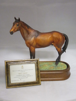 A Royal Worcester limited edition figure, modelled by Doris Lindner - Mill Reef, no. 4/500