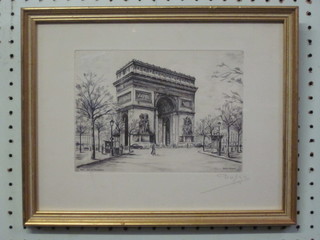 Dufy, monochrome print "Arc de Triomphe Paris" 6" x 8"