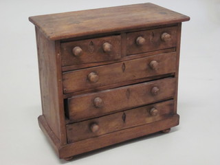 A Victorian style mahogany "apprentice" chest of 2 short and 3 long drawers with tore handles 16"