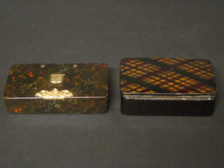 An 18th Century rectangular lacquered snuff box with gilt mount,  together with 1 other
