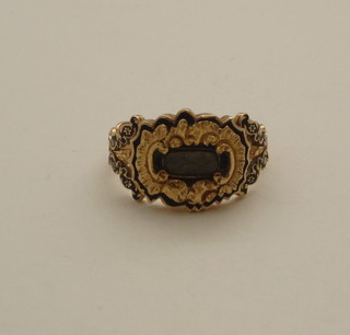 A George IV gilt metal mourning ring dated 1825