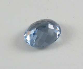 An oval cut aquamarine, approx. 17.75cts