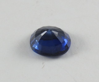 An oval cut sapphire, approx 4cts