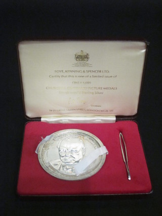 A Churchill Centenary silver picture medal by Toye Kenning &  Spencer