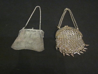 2 chain mail evening purses, 1 f,
