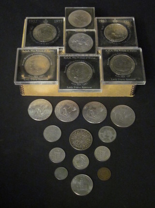 A collection of crowns and other coins