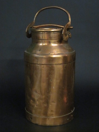 A coppered half gallon milk churn
