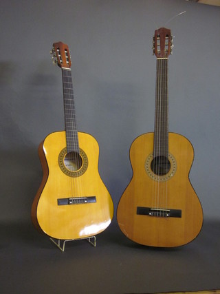 2 guitars, labelled Maple and Herald