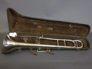 An American silver trombone by F E Olds & Sons