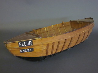 A wooden model of the fishing boat Fleur, 31"
