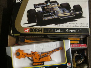 A Corgi JPS Formula I model racing motorcar and various other  toy cars etc