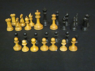 A wooden chess set