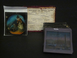 A collection of coloured magic lantern slides