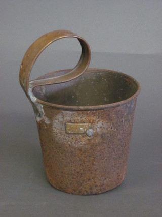 A George VI metal gallon measure with copper handle