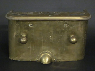 A brass D shaped fireside kettle stand 18 1/2"