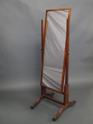A 19th Century rectangular plate cheval mirror contained in a mahogany swing frame  ILLUSTRATED