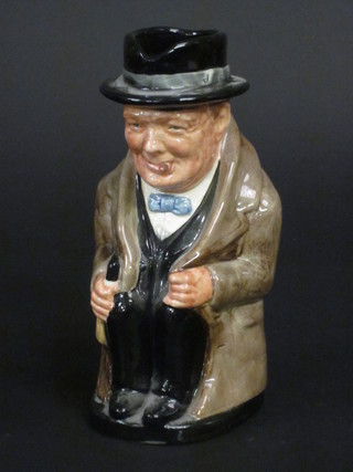 A Royal Doulton jug in the form of a seated Sir Winston  Churchill