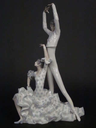 A large Lladro figure group - Dancers, base incised 11, 18", f  and r,