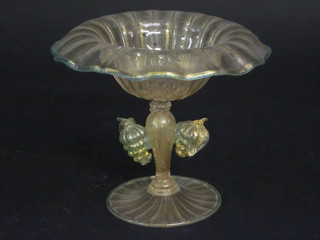 A Venetian glass comport 7"