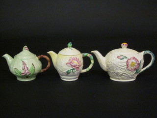A Carltonware Australian design leaf shaped teapot and 2 other Carltonware teapots